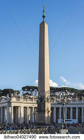 Stock Image - "Vatican Obelisk in St. Peter's Square, Rome, Lazio, Italy, Europe". Fotosearch