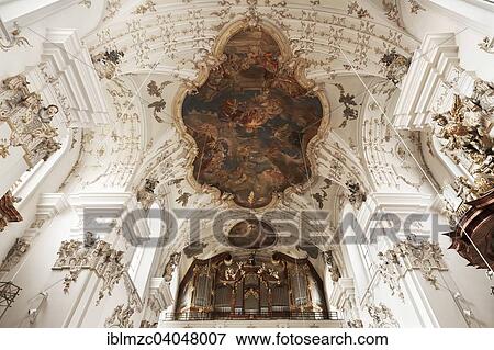 "Vault and organ loft of the baroque Church of St. Mang, 1697-1717, Stadtamhof, Regensburg, Upper Palatinate, Bavaria, Germany, Europe" View Large Photo Image Stock Photo - "Vault and organ loft of the baroque Church of St. Mang, 1697-1717, Stadtamhof, Regensburg, Upper Palatinate, Bavaria, Germany, Europe". Fotosearch