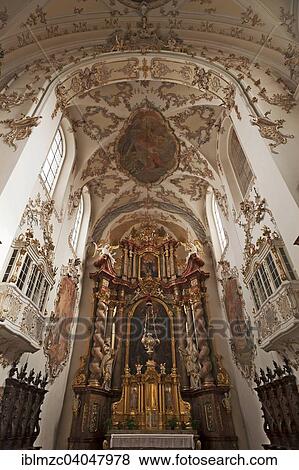 "Vault and the chancel of the baroque Church of St. Mang, 1697-1717, Stadtamhof, Regensburg, Upper Palatinate, Bavaria, Germany, Europe" View Large Photo Image Stock Photo - "Vault and the chancel of the baroque Church of St. Mang, 1697-1717, Stadtamhof, Regensburg, Upper Palatinate, Bavaria, Germany, Europe". Fotosearch