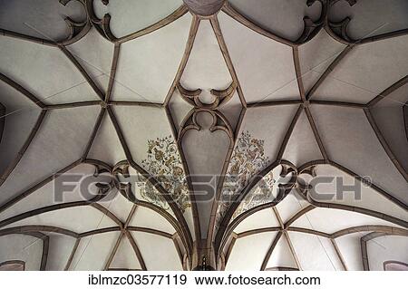Stock Photo - "Vaulted ceiling, Franciscan Church, circa 1480, Berchtesgaden, Berchtesgadener Land District, Upper Bavaria, Bavaria, Germany, Europe". Fotosearch