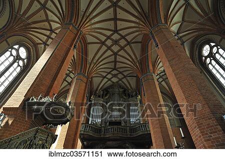 "Vaulted ceiling with columns, in the center the mid-Baroque organ case, Marienkirche or St. Mary's Church, Gustrow, Mecklenburg-Western Pomerania, Germany, Europe" View Large Photo Image Stock Image - "Vaulted ceiling with columns, in the center the mid-Baroque organ case, Marienkirche or St. Mary's Church, Gustrow, Mecklenburg-Western Pomerania, Germany, Europe". Fotosearch