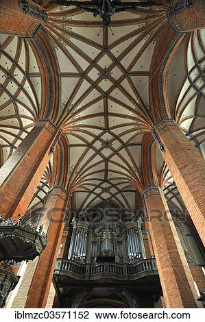 "Vaulted ceiling with columns, in the center the mid-Baroque organ case, Marienkirche or St. Mary's Church, Gustrow, Mecklenburg-Western Pomerania, Germany, Europe" View Large Photo Image Stock Image - "Vaulted ceiling with columns, in the center the mid-Baroque organ case, Marienkirche or St. Mary's Church, Gustrow, Mecklenburg-Western Pomerania, Germany, Europe". Fotosearch