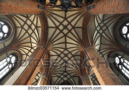 "Vaulted ceiling with columns, Marienkirche or St. Mary's Church, Gustrow, Mecklenburg-Western Pomerania, Germany, Europe" View Large Photo Image Picture - "Vaulted ceiling with columns, Marienkirche or St. Mary's Church, Gustrow, Mecklenburg-Western Pomerania, Germany, Europe". Fotosearch