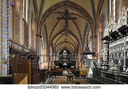 Vaulted Ceiling With The Altar In Guestrow Cathedral