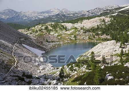 Stock Photography - "Veliko Jezero mountain lake, Seven Lakes Valley, Triglav National Park, Slovenia, Europe". Fotosearch