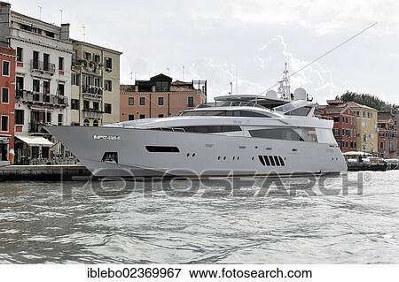 Stock Photo - "Vellmar, a yacht at the quay, Venice, Veneto, Italy, Europe". Fotosearch