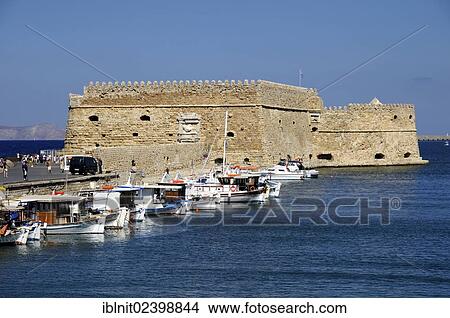 "Venetian fortress of Rocca al Mare at the harbor, Venetian Port, Heraklion or Iraklion, Crete, Greece, Europe" View Large Photo Image Picture - "Venetian fortress of Rocca al Mare at the harbor, Venetian Port, Heraklion or Iraklion, Crete, Greece, Europe". Fotosearch