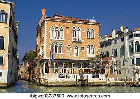 Stock Image - "Venetian Gothic palaces on the Grand Canal, Venice, Venezien, Italy, Europe". Fotosearch