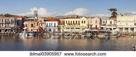 Stock Photo - "Venetian harbour, Rethymno, Crete, Greece, Europe". Fotosearch
