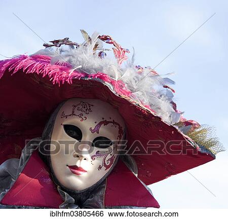 Stock Photograph - "Venetian mask, costume at the carnival, Venice, Veneto, Italy, Europe". Fotosearch