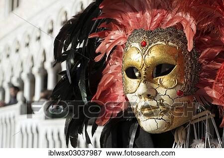 Stock Photo - "Venetian mask, souvenir stand, Doge's Palace, Venedig, Venezia, Veneto Region, Italy, Europe". Fotosearch
