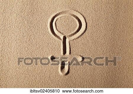 "Venus sign, symbol of femininity, drawn in sand" View Large Photo Image Stock Image - "Venus sign, symbol of femininity, drawn in sand". Fotosearch
