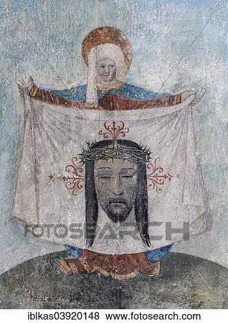"Veronica holds the cloth of Christ, Gothic mural, Church of Our Lady, Oberwesel, Rhineland-Palatinate, Germany, Europe" View Large Photo Image Stock Photo - "Veronica holds the cloth of Christ, Gothic mural, Church of Our Lady, Oberwesel, Rhineland-Palatinate, Germany, Europe". Fotosearch