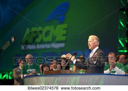 "Vice President Joe Biden speaks at the biannual convention of the American Federation of State, County and Municipal Employees, AFSCME, Los Angeles, California, USA" View Large Photo Image Stock Photo - "Vice President Joe Biden speaks at the biannual convention of the American Federation of State, County and Municipal Employees, AFSCME, Los Angeles, California, USA". Fotosearch