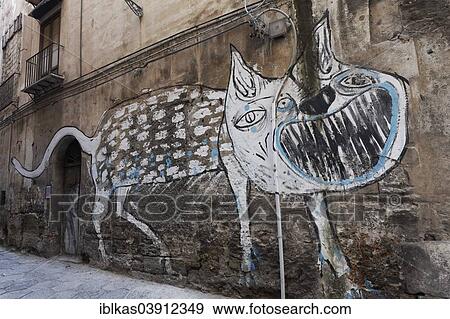 "Vicious dog, mural in the historic centre, Palermo, Province of Palermo, Sicily, Italy, Europe" View Large Photo Image Stock Photo - "Vicious dog, mural in the historic centre, Palermo, Province of Palermo, Sicily, Italy, Europe". Fotosearch
