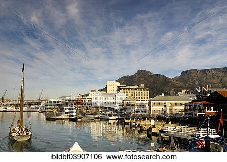 "Victoria and Alfred Waterfront, Table Mountain and Devil's Peak at the back, Table Bay on the Atlantic Ocean, Cape Town, Western Cape, South Africa, Africa" View Large Photo Image Stock Photograph - "Victoria and Alfred Waterfront, Table Mountain and Devil's Peak at the back, Table Bay on the Atlantic Ocean, Cape Town, Western Cape, South Africa, Africa". Fotosearch