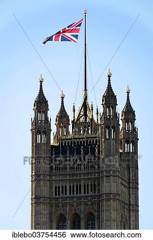 Stock Photograph - "Victoria Tower, Palace of Westminster, Unesco World Heritage Site, City of London, London region, England, United Kingdom, Europe". Fotosearch