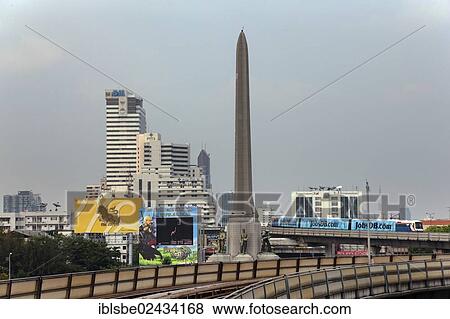 "Victory Column and Skytrain in the Ratchathewi district, Bangkok, Thailand, Asia" View Large Photo Image Stock Photo - "Victory Column and Skytrain in the Ratchathewi district, Bangkok, Thailand, Asia". Fotosearch