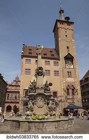 "Vierrohrenbrunnen fountain, Grafeneckart and Town Hall, Wurzburg, Franconia, Bavaria, Germany, Europe" View Large Photo Image Stock Photography - "Vierrohrenbrunnen fountain, Grafeneckart and Town Hall, Wurzburg, Franconia, Bavaria, Germany, Europe". Fotosearch