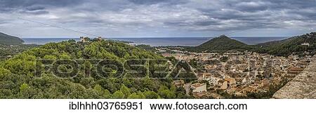 Stock Image - "View across Capdepera, Capdepera, Majorca, Balearic Islands, Spain, Europe". Fotosearch