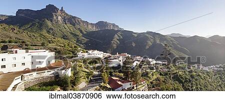 "View across Tejeda to the Roque Nublo rock formation, Gran Canaria, Canary Islands, Spain, Europe" View Large Photo Image Stock Photograph - "View across Tejeda to the Roque Nublo rock formation, Gran Canaria, Canary Islands, Spain, Europe". Fotosearch