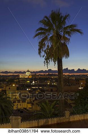 "View across the city at night with St. Peter's Basilica, Rome, Lazio, Italy, Europe" View Large Photo Image Picture - "View across the city at night with St. Peter's Basilica, Rome, Lazio, Italy, Europe". Fotosearch