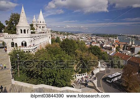 "View across the city from Fisherman's Bastion at Castle district to Danube river, Hungary, Europe" View Large Photo Image Stock Image - "View across the city from Fisherman's Bastion at Castle district to Danube river, Hungary, Europe". Fotosearch