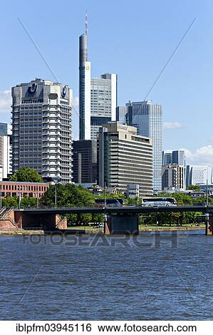 "View across the River Main to city buildings, Frankfurt am Main, Hesse, Germany, Europe" View Large Photo Image Stock Photograph - "View across the River Main to city buildings, Frankfurt am Main, Hesse, Germany, Europe". Fotosearch