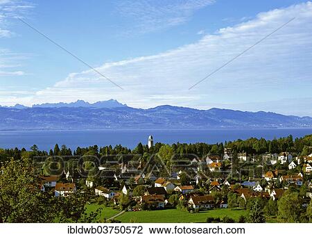 "View across the village of Bad Schachen of the Appenzell Region and Mt Saentis, Hoyersberg, Lake Constance, Lindau - Bodensee, Swabia, Bavaria, Germany, Europe" View Large Photo Image Stock Image - "View across the village of Bad Schachen of the Appenzell Region and Mt Saentis, Hoyersberg, Lake Constance, Lindau - Bodensee, Swabia, Bavaria, Germany, Europe". Fotosearch