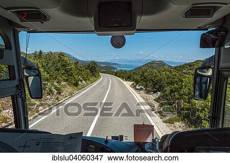 Stock Photo - "View from a bus, Peljesac Peninsula, Adriatic, Dalmatia, Croatia, Europe". Fotosearch