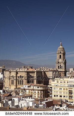 "View from Alcazaba Fortress towards the historic city centre and Catedral de la Encarnacion, Malaga Cathedral, Malaga, Andalucia, Spain, Europe" View Large Photo Image Stock Photo - "View from Alcazaba Fortress towards the historic city centre and Catedral de la Encarnacion, Malaga Cathedral, Malaga, Andalucia, Spain, Europe". Fotosearch