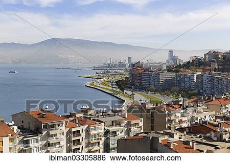 Stock Photograph - "View from Asansoer over the town, Karatas, Izmir, Izmir Province, Aegean Region, Turkey, Asia". Fotosearch