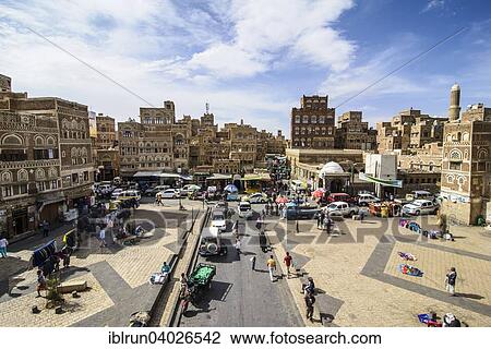 "View from Bab al-Yaman, Yemen Gate, over the old city of Sana'a, UNESCO World Heritage Site, Sana'a, Yemen, Asia" View Large Photo Image Stock Image - "View from Bab al-Yaman, Yemen Gate, over the old city of Sana'a, UNESCO World Heritage Site, Sana'a, Yemen, Asia". Fotosearch