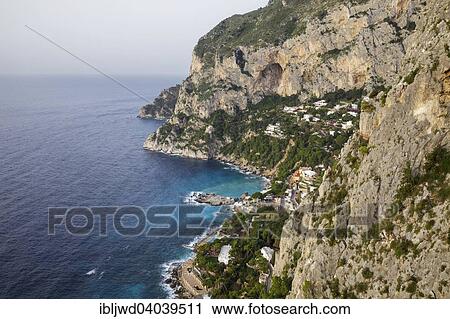 "View from Belvedere Cannone over the rocky coast and Marina Piccola, Capri, Campania, Italy, Europe" View Large Photo Image Stock Image - "View from Belvedere Cannone over the rocky coast and Marina Piccola, Capri, Campania, Italy, Europe". Fotosearch