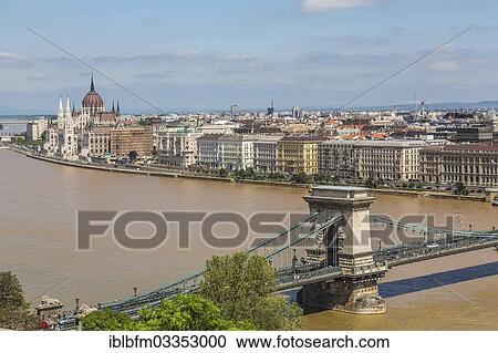 "View from Buda Castle of the Danube, the Parliament and the Chain Bridge, Budapest, Central Hungary, Hungary, Europe" View Large Photo Image Stock Image - "View from Buda Castle of the Danube, the Parliament and the Chain Bridge, Budapest, Central Hungary, Hungary, Europe". Fotosearch