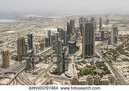"View from Burj Khalifa, Dubai, United Arab Emirates, Asia" View Large Photo Image Picture - "View from Burj Khalifa, Dubai, United Arab Emirates, Asia". Fotosearch