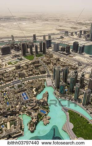"View from Burj Khalifa, Dubai, United Arab Emirates, Asia" View Large Photo Image Stock Image - "View from Burj Khalifa, Dubai, United Arab Emirates, Asia". Fotosearch