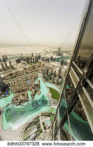 "View from Burj Khalifa, Dubai, United Arab Emirates, Asia" View Large Photo Image Stock Photo - "View from Burj Khalifa, Dubai, United Arab Emirates, Asia". Fotosearch