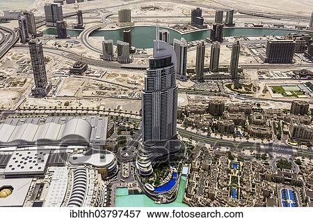 "View from Burj Khalifa, Dubai, United Arab Emirates, Asia" View Large Photo Image Stock Photo - "View from Burj Khalifa, Dubai, United Arab Emirates, Asia". Fotosearch