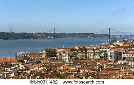 "View from Castelo de Sao Jorge castle over the historic city centre of Lisbon, historic center, Lisbon, Lisbon District, Portugal, Europe" View Large Photo Image Stock Image - "View from Castelo de Sao Jorge castle over the historic city centre of Lisbon, historic center, Lisbon, Lisbon District, Portugal, Europe". Fotosearch