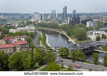 "View from Castle Hill, Neris River, Vilnius, Lithuania, Baltic States, Europe" View Large Photo Image Stock Photo - "View from Castle Hill, Neris River, Vilnius, Lithuania, Baltic States, Europe". Fotosearch