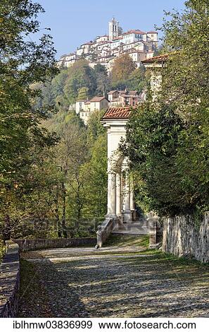 "View from Chapel XI towards the Sanctuary of Santa Maria del Monte, historic pilgrimage route to the Sacro Monte di Varese or Sacred Mount of Varese, UNESCO World Cultural Heritage Site, Varese, Lombardy, Italy, Europe" View Large Photo Image Stock Photo - "View from Chapel XI towards the Sanctuary of Santa Maria del Monte, historic pilgrimage route to the Sacro Monte di Varese or Sacred Mount of Varese, UNESCO World Cultural Heritage Site, Varese, Lombardy, Italy, Europe". Fotosearch