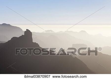 Stock Photo - "View from Cruz de Tejeda towards Roque Bentayga near Tejeda, Gran Canaria, Canary Islands, Spain, Europe". Fotosearch