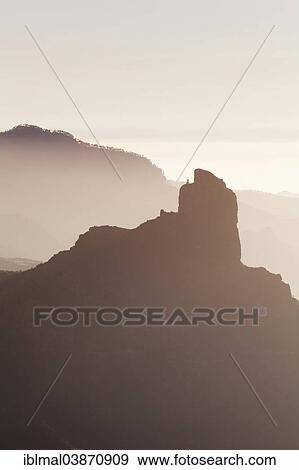 Stock Photo - "View from Cruz de Tejeda towards Roque Bentayga near Tejeda, Gran Canaria, Canary Islands, Spain, Europe". Fotosearch