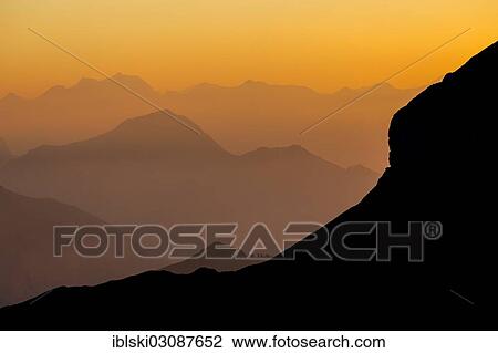 "View from Faulhorn Mountain, 2681m, towards the mountains of the Bernese Alps at sunset, Grindelwald, Canton of Bern, Switzerland, Europe" View Large Photo Image Stock Image - "View from Faulhorn Mountain, 2681m, towards the mountains of the Bernese Alps at sunset, Grindelwald, Canton of Bern, Switzerland, Europe". Fotosearch