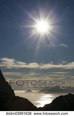 "View from Glomtinden mountain over the Henningsvaersund on the Vestvagoy island, Lofoten, Nordland, Norway, Europe" View Large Photo Image Stock Photo - "View from Glomtinden mountain over the Henningsvaersund on the Vestvagoy island, Lofoten, Nordland, Norway, Europe". Fotosearch