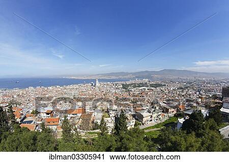 Stock Image - "View from Kadifekale Castle over the town, Kadifekale, Izmir, Izmir Province, Aegean Region, Turkey, Asia". Fotosearch