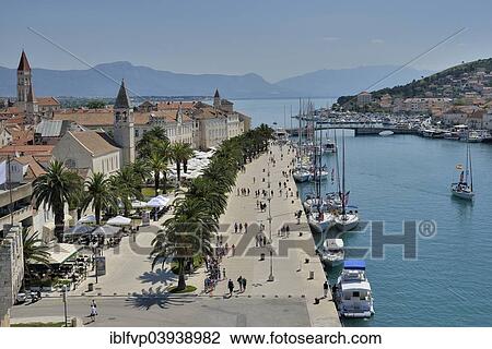 "View from Kamerlengo Castle over the old town, Unesco World Heritage Site, Trogir, Dalmatia, Croatia, Europe" View Large Photo Image Stock Image - "View from Kamerlengo Castle over the old town, Unesco World Heritage Site, Trogir, Dalmatia, Croatia, Europe". Fotosearch