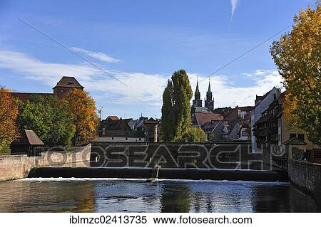 View from Kettensteg bridge past Maxbruecke bridge towards the Church of St. Lawrence, Nuremberg, Middle Franconia, Bavaria, Germany, Europe, PublicGround, Europe View Large Photo Image Stock Photography - View from Kettensteg bridge past Maxbruecke bridge towards the Church of St. Lawrence, Nuremberg, Middle Franconia, Bavaria, Germany, Europe, PublicGround, Europe. Fotosearch