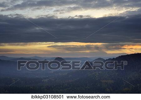 "View from Klein Winterberg Mountain at dawn, Saxon Switzerland, Bad Schandau, Saxon Switzerland region, Saxony, Germany, Europe" View Large Photo Image Stock Image - "View from Klein Winterberg Mountain at dawn, Saxon Switzerland, Bad Schandau, Saxon Switzerland region, Saxony, Germany, Europe". Fotosearch
